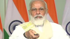 PM Modi on Monday inaugurated submarine optical fibre cable that will connect Chennai and Port Blair.(ANI Photo) PM Modi on Monday inaugurated submarine optical fibre cable that will connect Chennai and Port Blair.(ANI Photo)