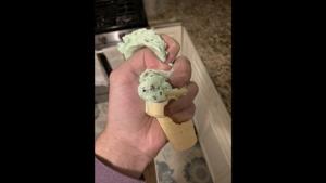 The image shows an ice cream gripped with force.(Twitter/@GrippingFood) The image shows an ice cream gripped with force.(Twitter/@GrippingFood)