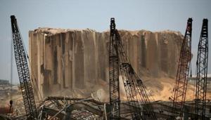 Debris are seen in the port area after a blast in Beirut, Lebanon.(REUTERS) Debris are seen in the port area after a blast in Beirut, Lebanon.(REUTERS)