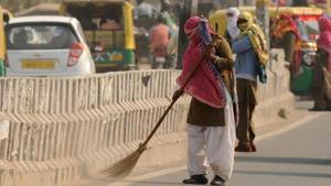 On Monday, the civic body informed the court that it had paid salaries to sanitation workers for April, May and June, amounting to Rs 228 crore, from its internal funds.(HT Photo) On Monday, the civic body informed the court that it had paid salaries to sanitation workers for April, May and June, amounting to Rs 228 crore, from its internal funds.(HT Photo)