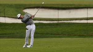 Collin Morikawa hits from the fairway on the second hole during the final round of the PGA Championship golf tournament at TPC Harding Park Sunday, Aug. 9, 2020, in San Francisco.(AP) Collin Morikawa hits from the fairway on the second hole during the final round of the PGA Championship golf tournament at TPC Harding Park Sunday, Aug. 9, 2020, in San Francisco.(AP)