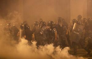 Riot police wearing body armour and carrying batons clashed with demonstrators as thousands converged on Parliament Square and nearby Martyrs’ Square(Reuters) Riot police wearing body armour and carrying batons clashed with demonstrators as thousands converged on Parliament Square and nearby Martyrs’ Square(Reuters)