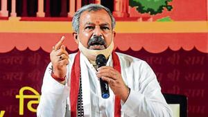 Delhi BJP chief Adesh Gupta at a press conference. Delhi BJP chief Adesh Gupta at a press conference.