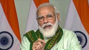 **EDS: IMAGE FROM TWITTER VIDEO POSTED BY @PIB_India ON SUNDAY, AUG 9, 2020** New Delhi: Prime Minister Narendra Modi launches a financing facility under the Agricultural Infrastructure Fund through a video conference, in New Delhi. (PTI Photo)(PTI09-08-2020_000057A)(PTI) **EDS: IMAGE FROM TWITTER VIDEO POSTED BY @PIB_India ON SUNDAY, AUG 9, 2020** New Delhi: Prime Minister Narendra Modi launches a financing facility under the Agricultural Infrastructure Fund through a video conference, in New Delhi. (PTI Photo)(PTI09-08-2020_000057A)(PTI)