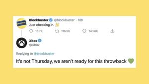 This tweet was shared on August 11.(Twitter/@blockbuster) This tweet was shared on August 11.(Twitter/@blockbuster)