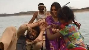 Sushant Singh Rajput and Bhumi Pednekar on sets of Sonchiriya. Sushant Singh Rajput and Bhumi Pednekar on sets of Sonchiriya.