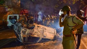 110 accused of arson, stone-pelting, and assault on the police have been arrested in connection with the violence.(PTI Photo) 110 accused of arson, stone-pelting, and assault on the police have been arrested in connection with the violence.(PTI Photo)