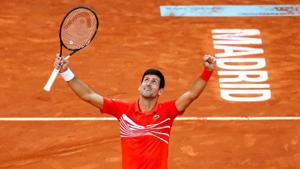 FILE PHOTO: Tennis - ATP 1000 - Madrid Open - The Caja Magica, Madrid, Spain - May 12, 2019 Serbia's Novak Djokovic celebrates winning the final against Greece's Stefanos Tsitsipas REUTERS/Javier Barbancho/File Photo(REUTERS) FILE PHOTO: Tennis - ATP 1000 - Madrid Open - The Caja Magica, Madrid, Spain - May 12, 2019 Serbia's Novak Djokovic celebrates winning the final against Greece's Stefanos Tsitsipas REUTERS/Javier Barbancho/File Photo(REUTERS)