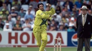 Wasim Akram bowling during the 1999 World Cup.(Getty Images) Wasim Akram bowling during the 1999 World Cup.(Getty Images)