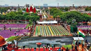 Preparations for the 74th Independence Day celebrations at Red Fort have been completed. Preparations for the 74th Independence Day celebrations at Red Fort have been completed.