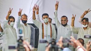 The motion, moved by parliamentary affairs minister Shanti Dhariwal and passed by a voice vote, did not throw any surprise.(PTI) The motion, moved by parliamentary affairs minister Shanti Dhariwal and passed by a voice vote, did not throw any surprise.(PTI)