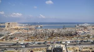 French helicopter carrier Tonnerre, right, is docked near the site of the Aug. 4 explosion that killed more than 170 people, injured thousands and caused widespread destruction, in Beirut, Lebanon, Friday, Aug. 14, 2020.(AP Photo/Hassan Ammar) French helicopter carrier Tonnerre, right, is docked near the site of the Aug. 4 explosion that killed more than 170 people, injured thousands and caused widespread destruction, in Beirut, Lebanon, Friday, Aug. 14, 2020.(AP Photo/Hassan Ammar)