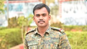 Rajesh Khandwe has won the President’s medal for gallantry twice since becoming a police officer in 2015.(HT PHOTO) Rajesh Khandwe has won the President’s medal for gallantry twice since becoming a police officer in 2015.(HT PHOTO)