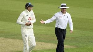 Umpire Richard Kettleborough, right, talks to England's captain Joe Root as they leave the field after rain stopped play on the first day of the second cricket Test match between England and Pakistan, at the Ageas Bowl in Southampton, England, Thursday, Aug. 13, 2020.(AP) Umpire Richard Kettleborough, right, talks to England's captain Joe Root as they leave the field after rain stopped play on the first day of the second cricket Test match between England and Pakistan, at the Ageas Bowl in Southampton, England, Thursday, Aug. 13, 2020.(AP)