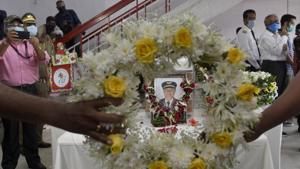 Family members and Air India staff pay their last respect to Captain Deepak Sathe who was killed in the Kozhikode air crash, in Mumbai on August 9.(Satyabrata Tripathy/HT File Photo) Family members and Air India staff pay their last respect to Captain Deepak Sathe who was killed in the Kozhikode air crash, in Mumbai on August 9.(Satyabrata Tripathy/HT File Photo)