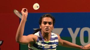 PV Sindhu in action against Mugdha Agrey during India Open 2019, at KD Jadhav Indoor Stadium, in New Delhi.(Mohd Zakir/HT PHOTO) PV Sindhu in action against Mugdha Agrey during India Open 2019, at KD Jadhav Indoor Stadium, in New Delhi.(Mohd Zakir/HT PHOTO)