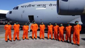 The Coast Guard team from Goa has already left for Mauritius.(Photo Courtesy-Indian Air Force) The Coast Guard team from Goa has already left for Mauritius.(Photo Courtesy-Indian Air Force)