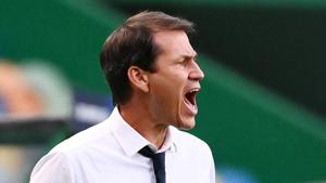 Soccer Football - Champions League Quarter Final - Manchester City v Olympique Lyonnais - Jose Alvalade Stadium, Lisbon, Portugal - August 15, 2020 Olympique Lyonnais coach Rudi Garcia reacts, as play resumes behind closed doors following the outbreak of the coronavirus disease (COVID-19) Franck Fife/Pool via REUTERS(REUTERS) Soccer Football - Champions League Quarter Final - Manchester City v Olympique Lyonnais - Jose Alvalade Stadium, Lisbon, Portugal - August 15, 2020 Olympique Lyonnais coach Rudi Garcia reacts, as play resumes behind closed doors following the outbreak of the coronavirus disease (COVID-19) Franck Fife/Pool via REUTERS(REUTERS)
