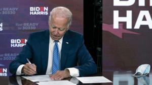 On the rising tide of hate and bigotry on India Americans, Biden will “enact legislation prohibiting someone convicted of a hate crime from purchasing or possessing a firearm.”(AP Photo) On the rising tide of hate and bigotry on India Americans, Biden will “enact legislation prohibiting someone convicted of a hate crime from purchasing or possessing a firearm.”(AP Photo)