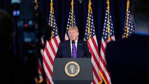US President Donald Trump speaks during a news conference in Bedminster, New Jersey, August 15, 2020.(REUTERS) US President Donald Trump speaks during a news conference in Bedminster, New Jersey, August 15, 2020.(REUTERS)