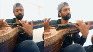 Vicky Kaushal has shared a video of him playing the veena. Vicky Kaushal has shared a video of him playing the veena.