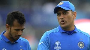 Yuzvendra Chahal and MS Dhoni have a discussion during the 2019 World Cup.(Getty Images) Yuzvendra Chahal and MS Dhoni have a discussion during the 2019 World Cup.(Getty Images)