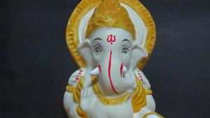 An eco-friendly Ganesh idol. An eco-friendly Ganesh idol.