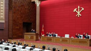 North Korean leader Kim Jong Un attends a political assembly meeting of the Central Committee of the Workers' Party of Korea, in North Korea.(via REUTERS) North Korean leader Kim Jong Un attends a political assembly meeting of the Central Committee of the Workers' Party of Korea, in North Korea.(via REUTERS)