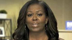 In this image from video, former first lady Michelle Obama speaks during the first night of the Democratic National Convention on Monday.(AP) In this image from video, former first lady Michelle Obama speaks during the first night of the Democratic National Convention on Monday.(AP)