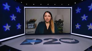 Kristin Urquiza speaks during the first night of the Democratic National Convention on Monday.(AP Photo) Kristin Urquiza speaks during the first night of the Democratic National Convention on Monday.(AP Photo)