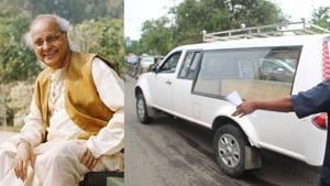 Pandit Jasraj’s body has reached Mumbai from New Jersey.(Varinder Chawla/HT) Pandit Jasraj’s body has reached Mumbai from New Jersey.(Varinder Chawla/HT)