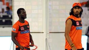 File image of Darren Sammy with Ishant Sharma.(File) File image of Darren Sammy with Ishant Sharma.(File)