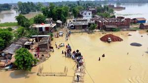 A total of 81,67,671 people have been affected by flood waters in 1,317 panchayats of 130 blocks, official reports said.(ANI file photo) A total of 81,67,671 people have been affected by flood waters in 1,317 panchayats of 130 blocks, official reports said.(ANI file photo)