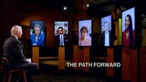 US presidential candidate Joe Biden attends the Democratic National Convention via videoconference from Delaware.(Reuters Photo) US presidential candidate Joe Biden attends the Democratic National Convention via videoconference from Delaware.(Reuters Photo)