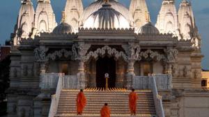 The groundbreaking ceremony of the temple was performed in 1991 and it was completed in 1995.(Courtesy: Twitter-@narendramodi) The groundbreaking ceremony of the temple was performed in 1991 and it was completed in 1995.(Courtesy: Twitter-@narendramodi)