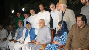 Leaders of the mainstream political parties in Kashmir have signed a joint statement.(HT File Photo) Leaders of the mainstream political parties in Kashmir have signed a joint statement.(HT File Photo)