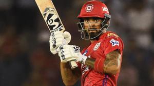 Mohali: KXIP batsman KL Rahul plays a shot(PTI) Mohali: KXIP batsman KL Rahul plays a shot(PTI)