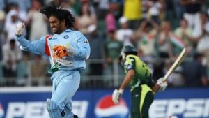 MS Dhoni celebrates his team's victory with Misbah-ul-Haq of Pakistan looking on the Twenty20 Championship Final match between Pakistan and India at The Wanderers Stadium.(Getty Images) MS Dhoni celebrates his team's victory with Misbah-ul-Haq of Pakistan looking on the Twenty20 Championship Final match between Pakistan and India at The Wanderers Stadium.(Getty Images)