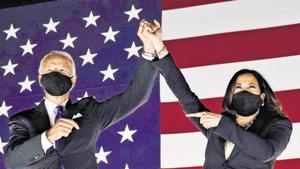 Kamala Harris, 55, scripted history in US politics as she became the first Indian-American and Black woman to get a major party’s vice-presidential nomination on the third day of the virtual Democratic National Convention on Wednesday.(AFP) Kamala Harris, 55, scripted history in US politics as she became the first Indian-American and Black woman to get a major party’s vice-presidential nomination on the third day of the virtual Democratic National Convention on Wednesday.(AFP)