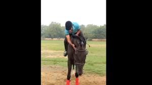 The clip shows Lt. Gen Satish Dua petting a horse affectionately.(Twitter@TheSatishDua) The clip shows Lt. Gen Satish Dua petting a horse affectionately.(Twitter@TheSatishDua)