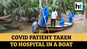 <p>Amid floods, Andhra Pradesh police officials used a boat to take a Covid patient to hospital. The Covid-19 patient is from Doddavaram village of East Godavari district. The boat was arranged by a Sub-Inspector of Nagaram village of the district. The person was facing problem while breathing since Saturday morning. Total no of Covid-19 cases in Andhra Pradesh crossed the 3.5 lakh mark on Sunday. Watch the full video for more details.</p>