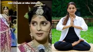 Juhi Chawla at the Miss Universe pageant 1984 and now. Juhi Chawla at the Miss Universe pageant 1984 and now.