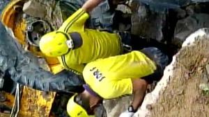 One person is feared trapped under the boulders near the Kaudiyala area of Uttarakhand’s Pauri Garhwal district.(ANI Photo) One person is feared trapped under the boulders near the Kaudiyala area of Uttarakhand’s Pauri Garhwal district.(ANI Photo)