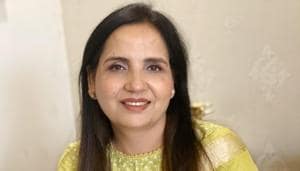 Jyoti Arora, principal of Mount Abu Public School in Rohini sector B-8, is the only one who won the award from across the CBSE-affiliated schools in the country this year.(HT Photo)
