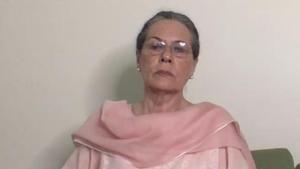 Congress’ interim president Sonia Gandhi attends the virtual CWC meeting on Monday.(ANI photo) Congress’ interim president Sonia Gandhi attends the virtual CWC meeting on Monday.(ANI photo)