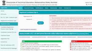 DTE Maharashtra Admission 2020.(Screengrab) DTE Maharashtra Admission 2020.(Screengrab)