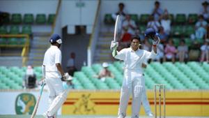 Sachin Tendulkar raises his bat after making a century against Australia at Perth during India’s 1991-92 tour Down Under.(Getty Images) Sachin Tendulkar raises his bat after making a century against Australia at Perth during India’s 1991-92 tour Down Under.(Getty Images)