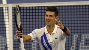Novak Djokovic, of Serbia, reacts to winning his match over Ricardas Berankis, of Lithuania, during the second round at the Western & Southern Open tennis tournament Monday, Aug. 24, 2020, in New York. (AP Photo/Frank Franklin II)(AP) Novak Djokovic, of Serbia, reacts to winning his match over Ricardas Berankis, of Lithuania, during the second round at the Western & Southern Open tennis tournament Monday, Aug. 24, 2020, in New York. (AP Photo/Frank Franklin II)(AP)