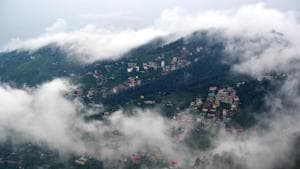 Monsoon clouds float over Shimla town in Himachal Pradesh. Rains are forecast across the state till August 31.(Deepak Sansta/HT) Monsoon clouds float over Shimla town in Himachal Pradesh. Rains are forecast across the state till August 31.(Deepak Sansta/HT)