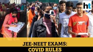 <p>Even as India battles the Covid-19 pandemic, two major entrance examinations are set to be held in the month of September. The JEE Main exam will be held between September 1 and 6, while the NEET-UG will be held on September 13. With almost 16 lakh candidates registering for NEET, and over 8.5 lakh for JEE Main, the National Testing Agency - the body which oversees the conduct of the exams - has released guidelines to minimise risk of infection. Apart from increasing the number of exam centres and reducing the number of students per room, they have also specified the various steps to be followed, such as wearing masks provided at the centre, washing of hands before entering the hall, and separate rooms for those with high body temperature. Meanwhile, even as the chorus for postponement of the exams grows louder, the NTA is firm that the tests be held as per schedule. It has also cited the August 17 decision of the Supreme Court, saying that a crucial year of students can't be wasted. Watch the full video for more details regarding the exams and the precautions students must take while appearing for them.</p>